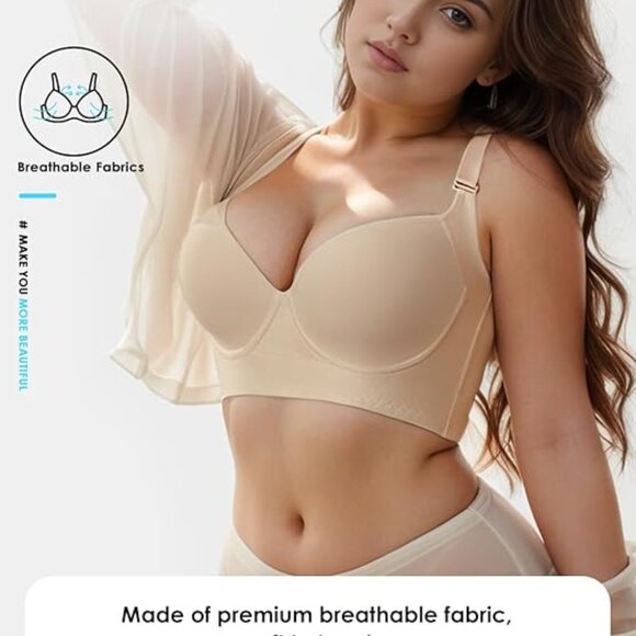 JishinGal Nude Full-Coverage Push-Up Bra | 44DDD | NWT - Picture 6 of 6